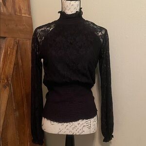 NWT Guess by Marciano Black Lace Blouse